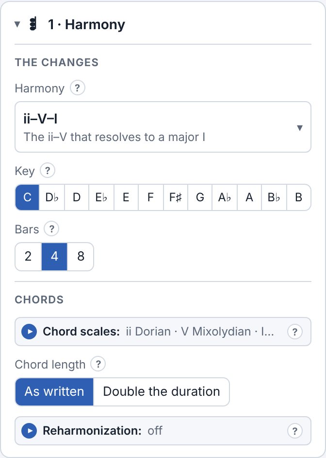 The Harmony section