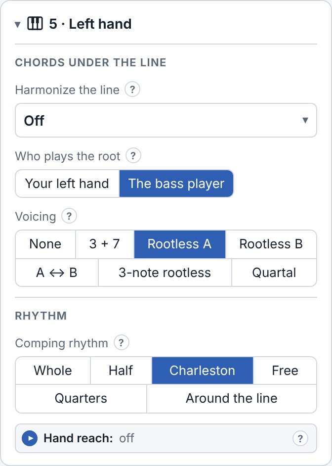 The Left hand section